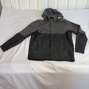 REI Two-Tone Gray Windbreaker Rain Jacket Men's Large Peak 2.5L Waterproof